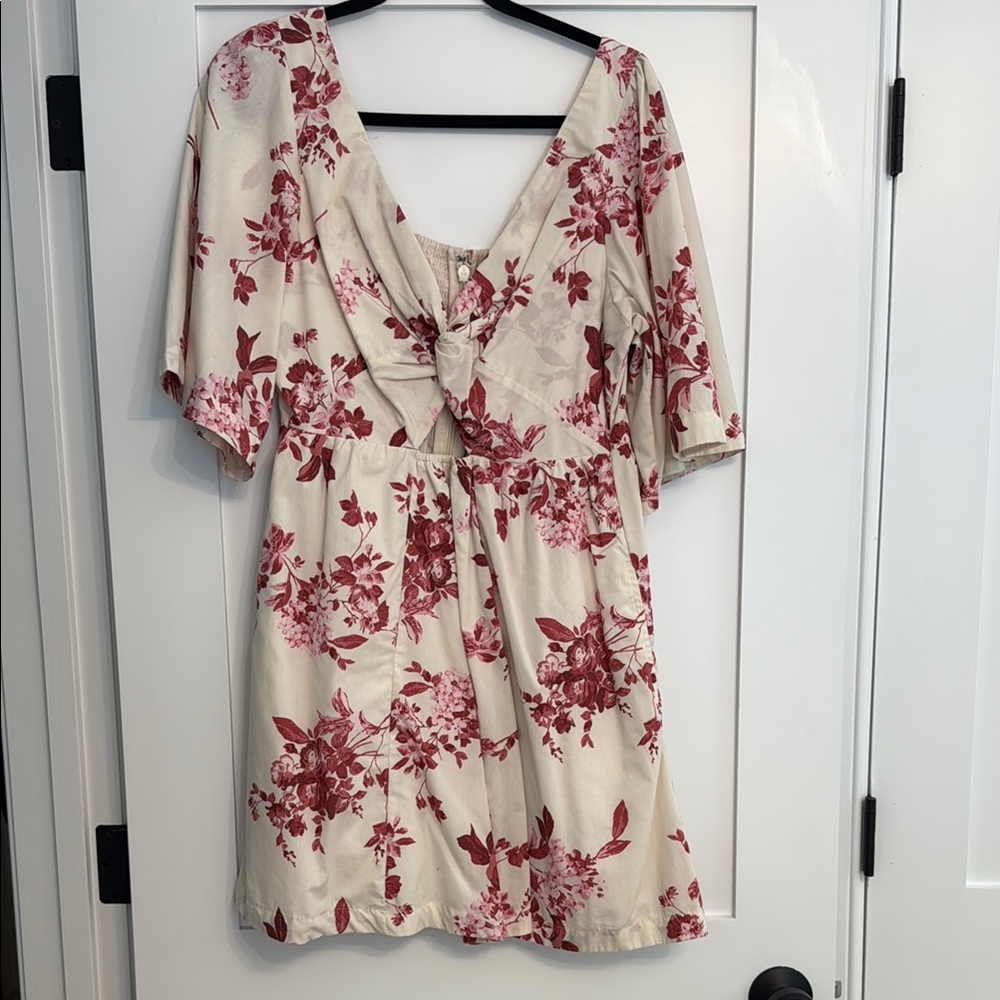 Abercrombie & Fitch Pink and Red Mini Sundress- cutout